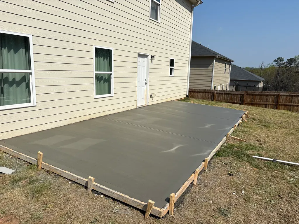 Finished broom slab